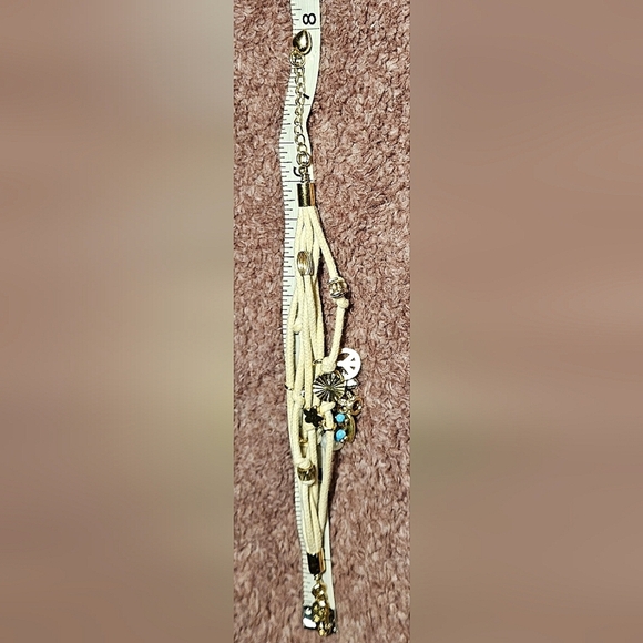 JUICY Couture White Multi Strand Crown Peace Pearl Heart Bling Charm Bracelet - Picture 14 of 14